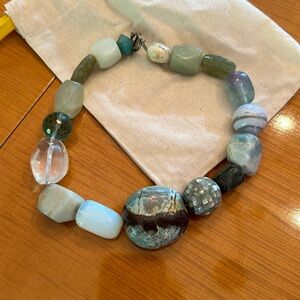 Rock and crystal necklace